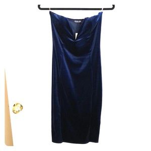 Navy Blue velvet dress.
